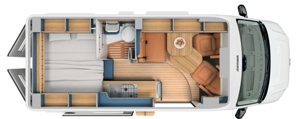 Image showing the layout of the ERIBA Car 600 Camper Van